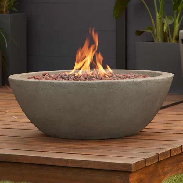 Riverside Concrete Propane Fire Pit | Wayfair North America