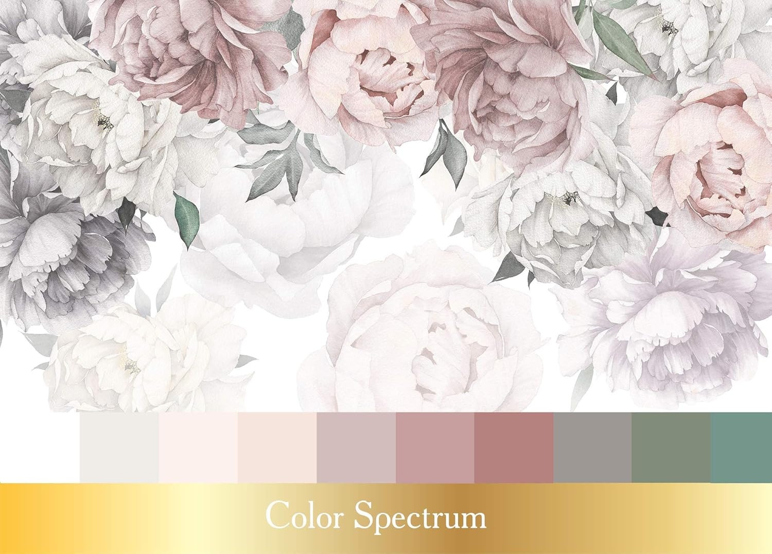 Removable Peel 'n Stick Watercolor Peony Wallpaper Girl Nursery, Floral Pattern Self-Adhesive Wal... | Amazon (US)