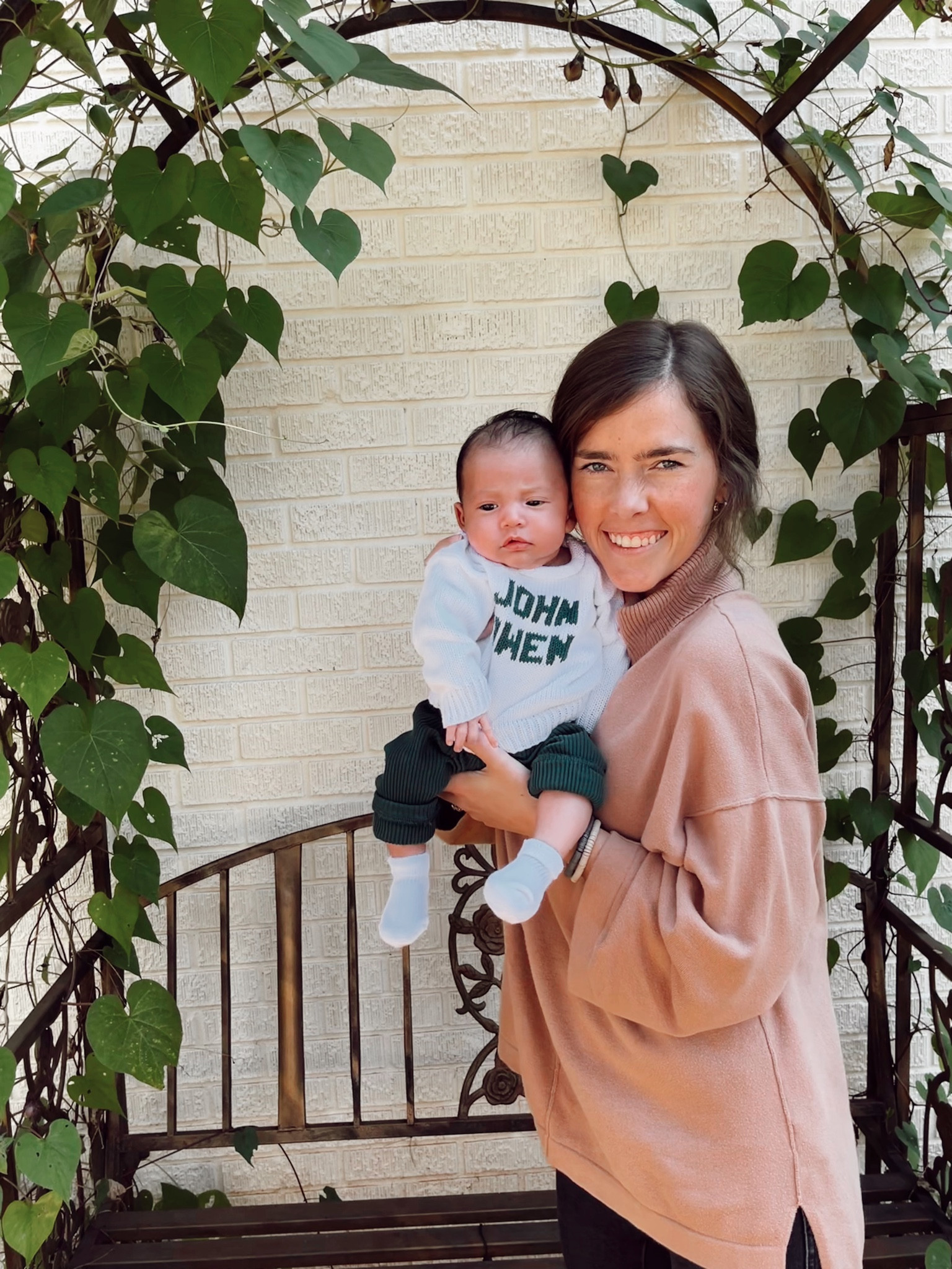 Is there anything cuter than a custom knit  baby sweater 🥹 #monogram #baby #babysweater #babyboy #babyboyclothes 