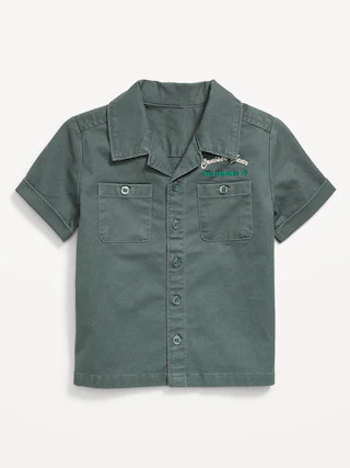 Short-Sleeve Embroidered Pocket Shirt for Toddler Boys | Old Navy (CA)