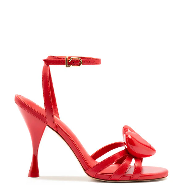 Amore Sandal in Scarlet Leather | Larroude