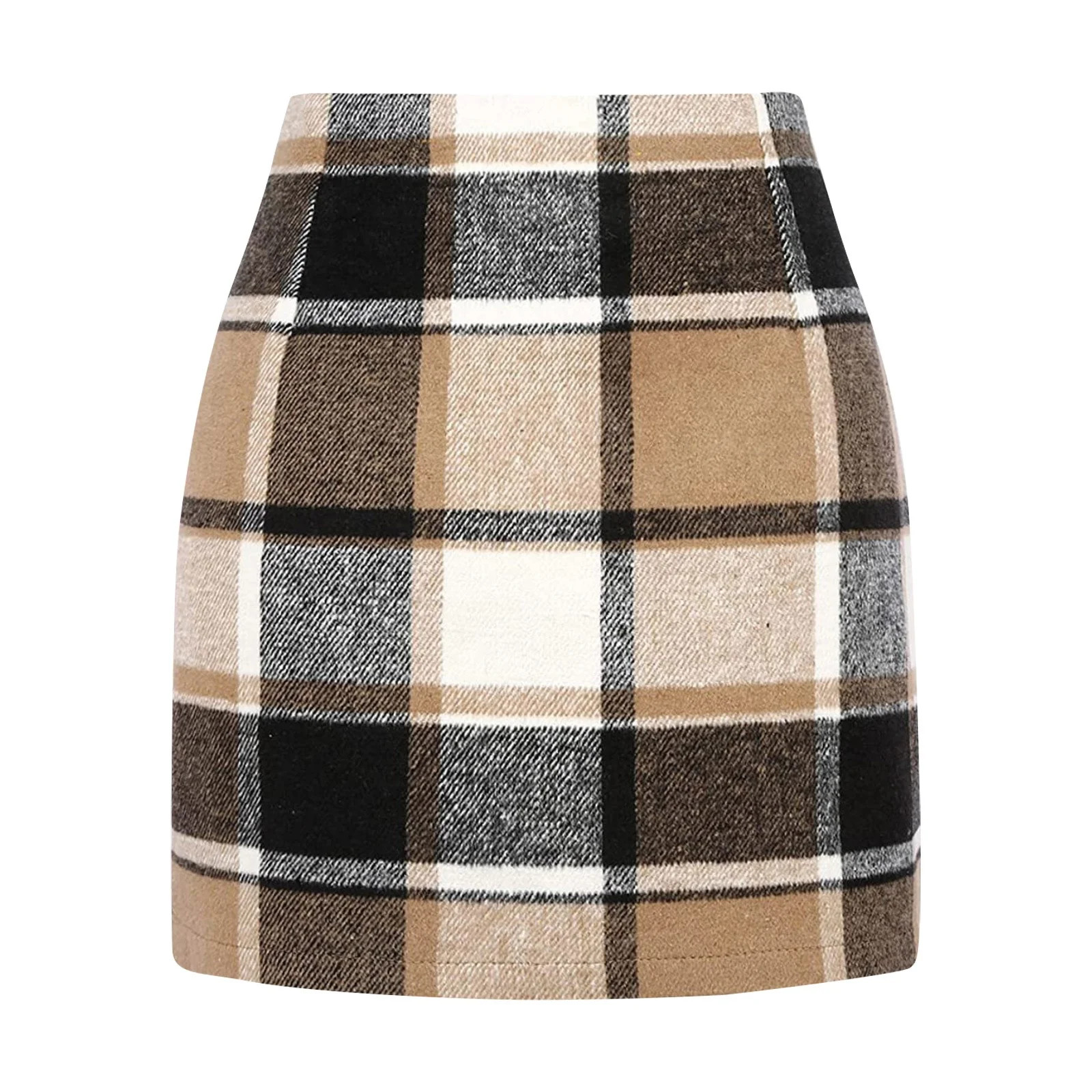 Women Elegant Plaid Printed High Waist Pencil Midi Skirt Vacation Holiday Female Dailywear | Walmart (US)