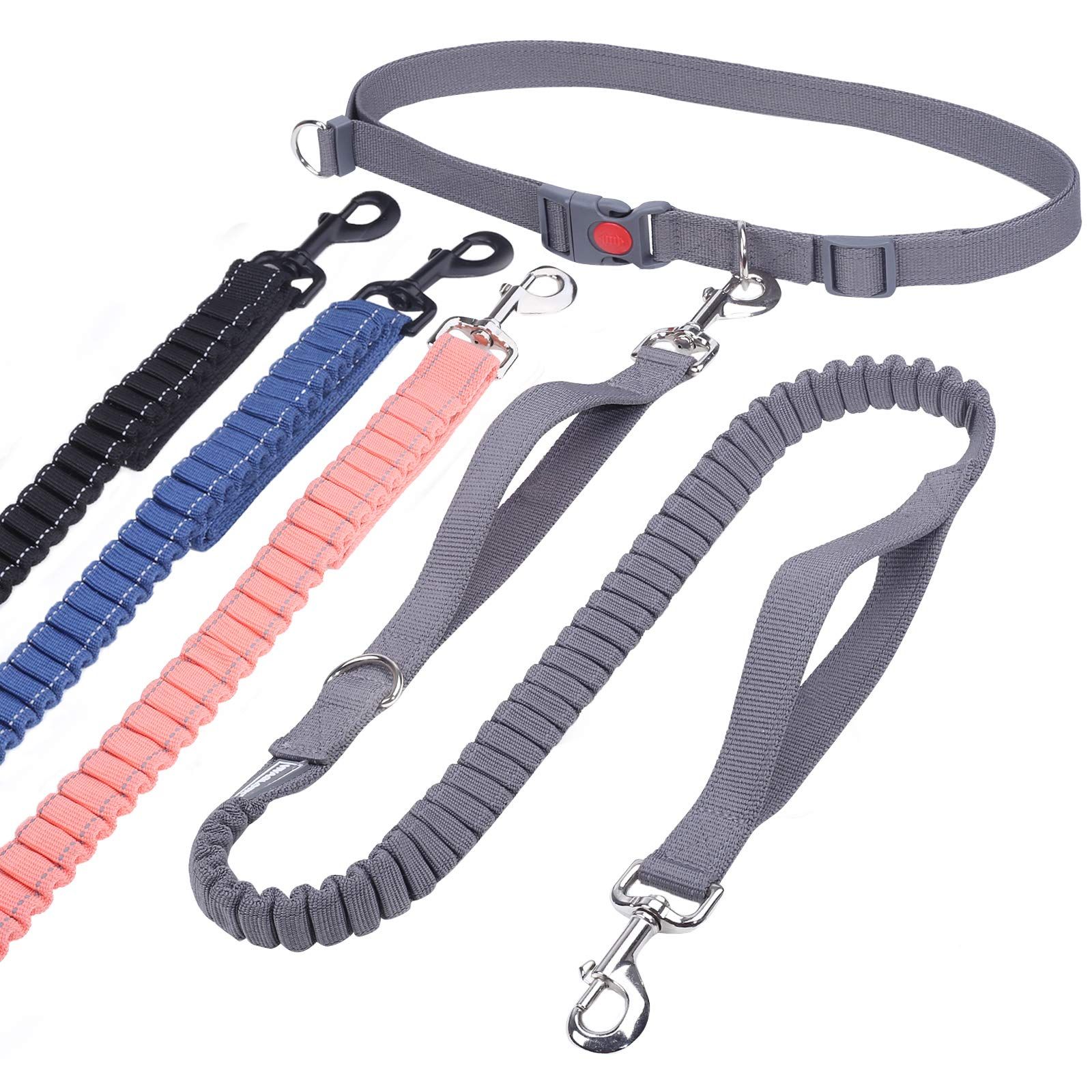 VIVAGLORY Hands Free Dog Leash with Wavelength Bungee for Small Medium and Large Dogs, Dual Handles  | Amazon (US)