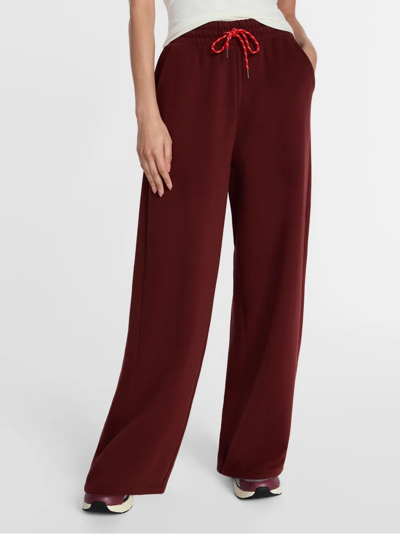 Athletic Works Women's Wide Leg Fleece Pants, 30'' Inseam, Sizes XS-XXXL | Walmart (US)