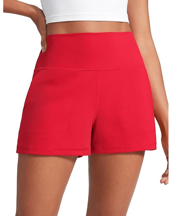 CRZ YOGA Butterlift Shorts for Women High Waisted for Yoga Casual Lounge Workout with Pockets Lin... | Amazon (US)