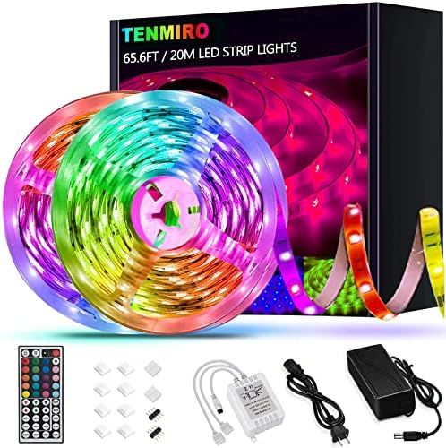 Tenmiro 65.6ft Led Strip Lights, Ultra Long RGB 5050 Color Changing LED Light Strips Kit with 44 Key | Amazon (US)