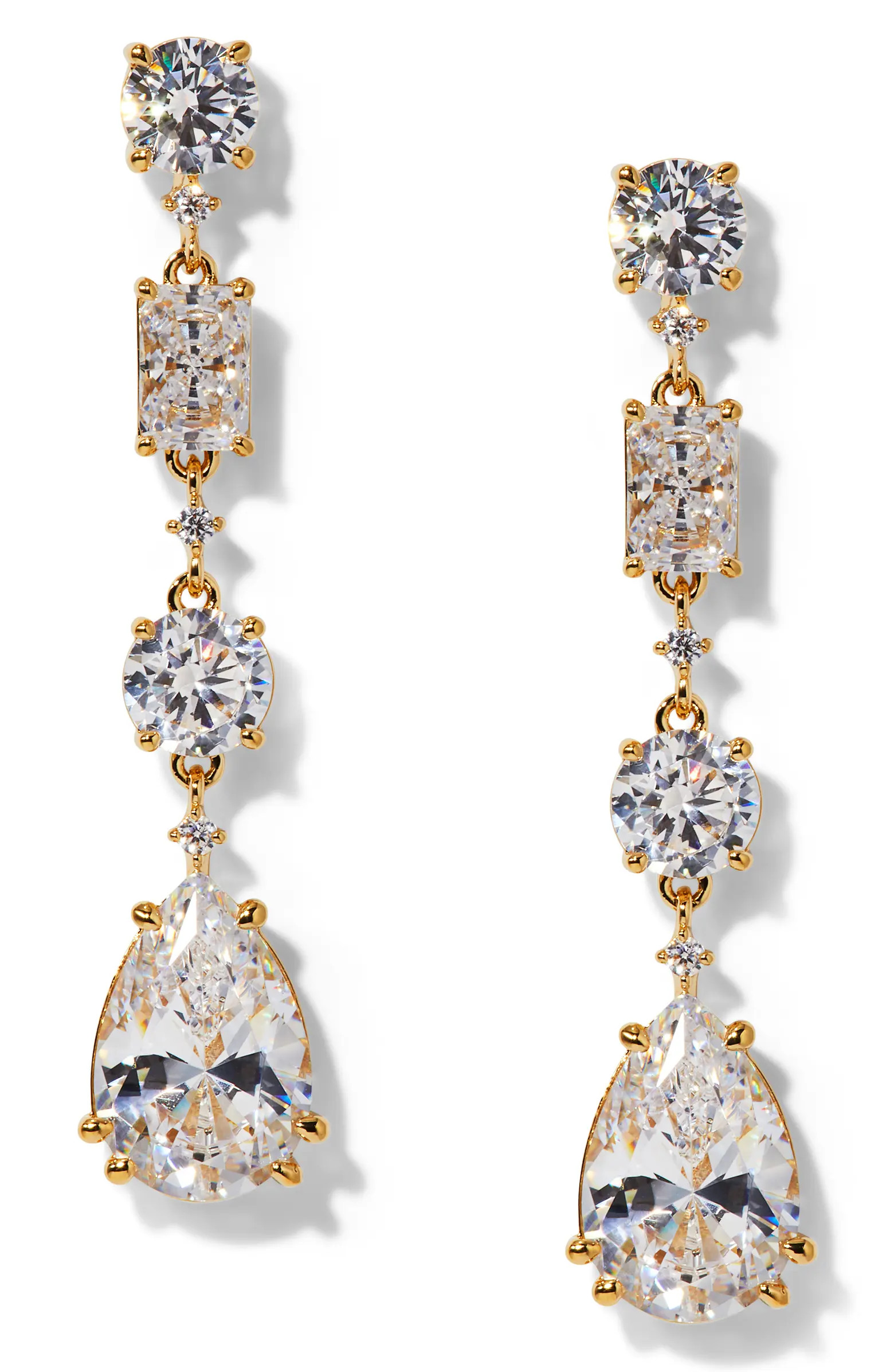 Everleigh Cubic Zirconia Linear Drop Earrings | Nordstrom