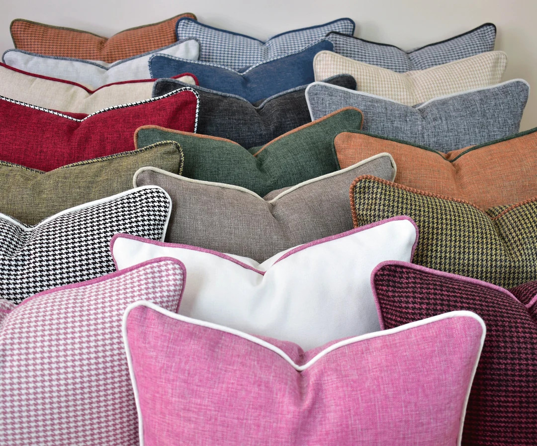 Linen Pillow With Piping, Ornamental Throw Pillow Cover, Washable Linen Pillows, Luxury Durable L... | Etsy (US)