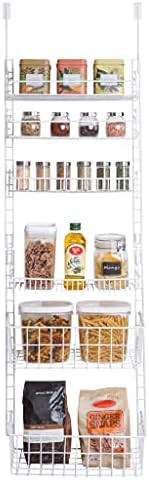 Smart Design Over The Door Adjustable Pantry Organizer Rack w/ 6 Adjustable Shelves - Steel Metal -  | Amazon (US)