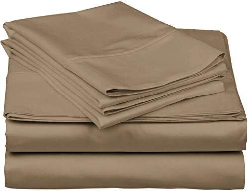 Pure Egyptian King Size Cotton Bed Sheets Set (King, 1000 Thread Count) Taupe Bedding and Pillow Cas | Amazon (US)