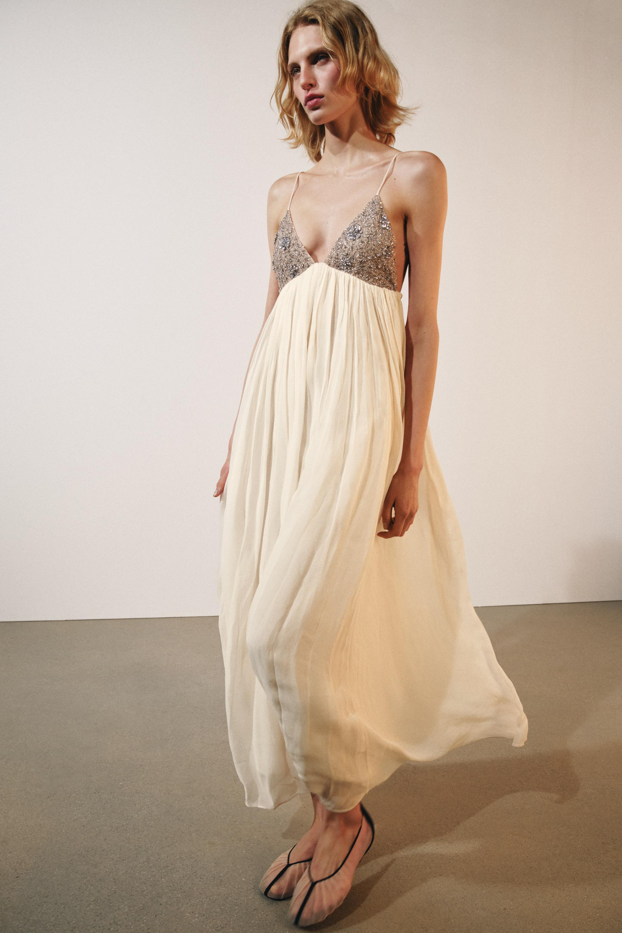 ZW COLLECTION BEADED MIDI DRESS | Zara US