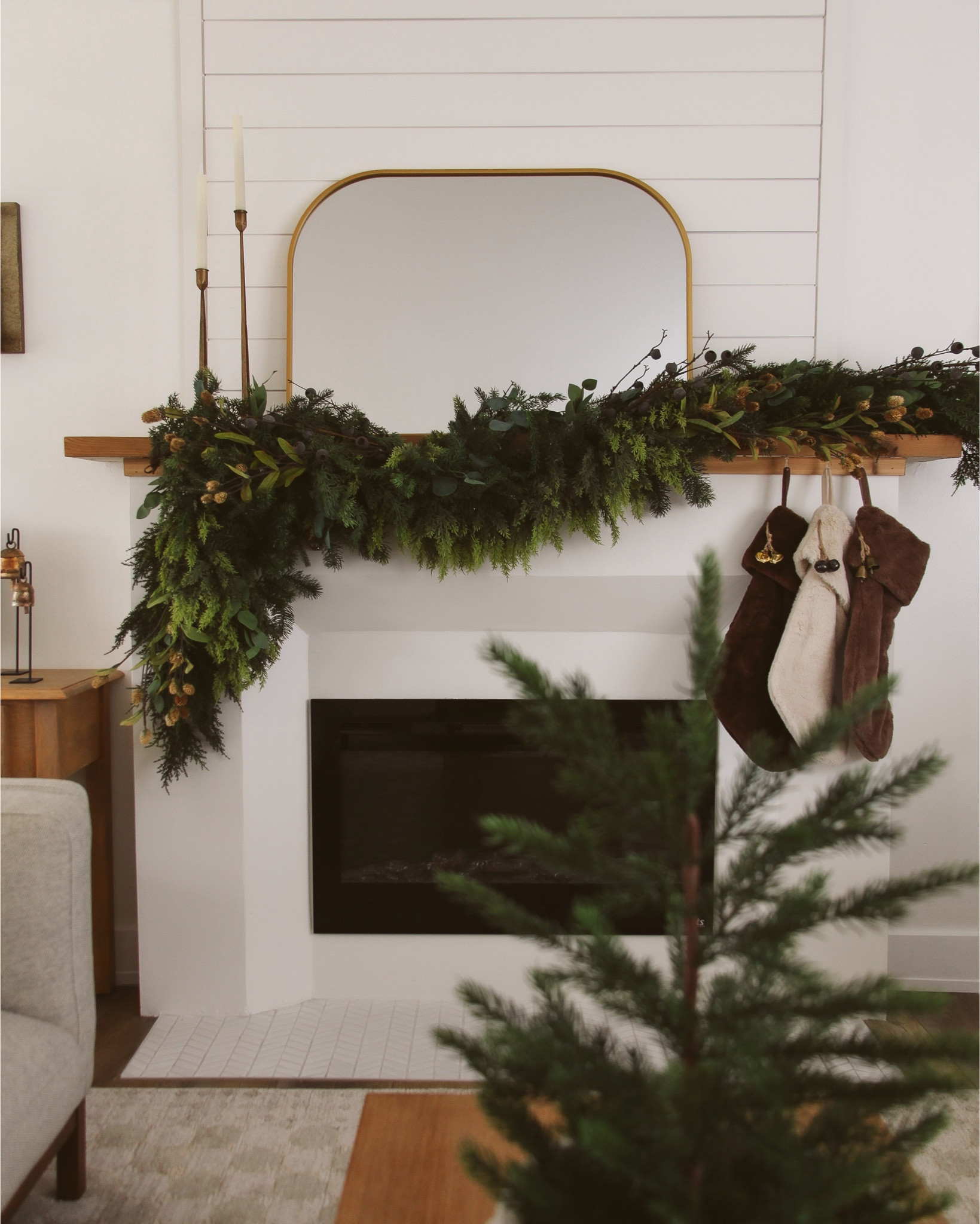 living room christmas decor and garland 

#LTKSeasonal #LTKHome #LTKHoliday