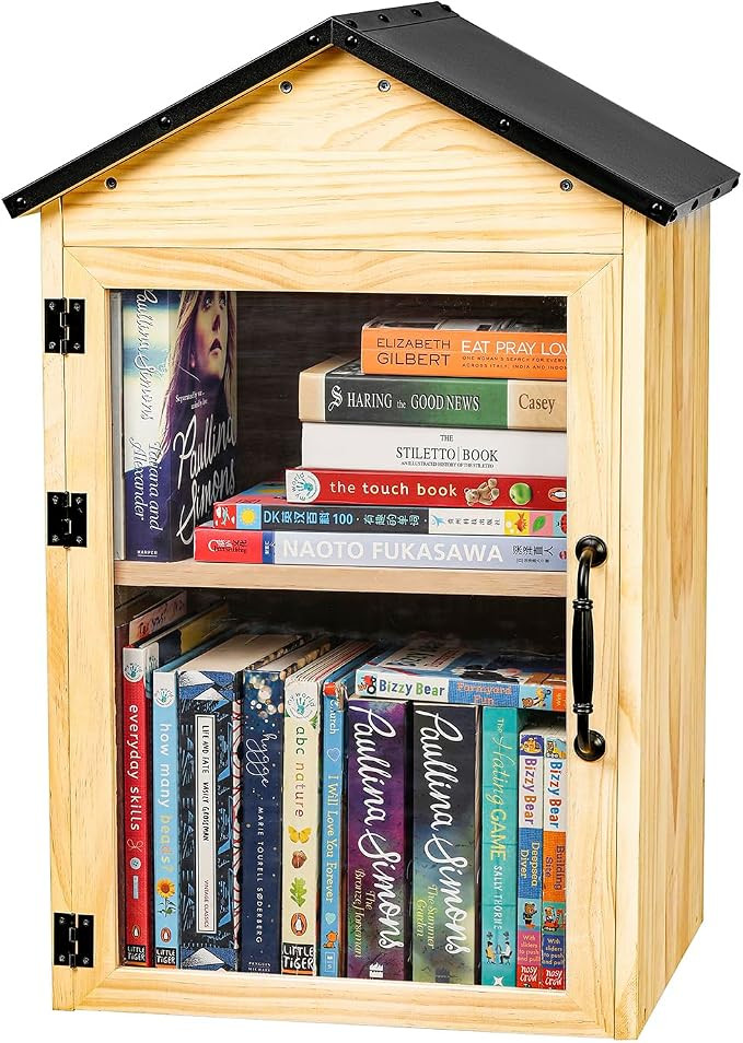Little Library Box Outdoor, 2-Tier Little Library for Neighborhoods Community School, Weatherproo... | Amazon (US)