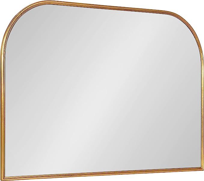 Kate and Laurel Caskill Modern Arched Wall Mirror, 36 x 24. Gold, Decorative Wide MIdcentury Mirr... | Amazon (US)