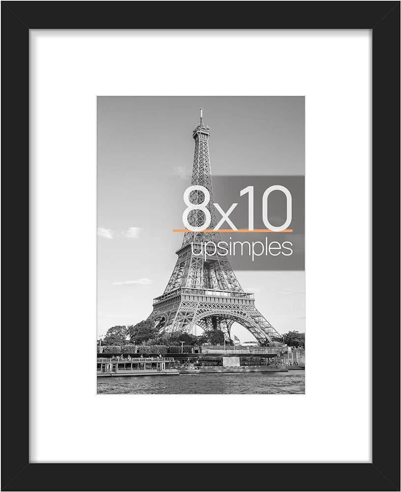 upsimples 8x10 Picture Frame, Display Pictures 5x7 with Mat or 8x10 Without Mat, Wall Hanging Pho... | Amazon (US)