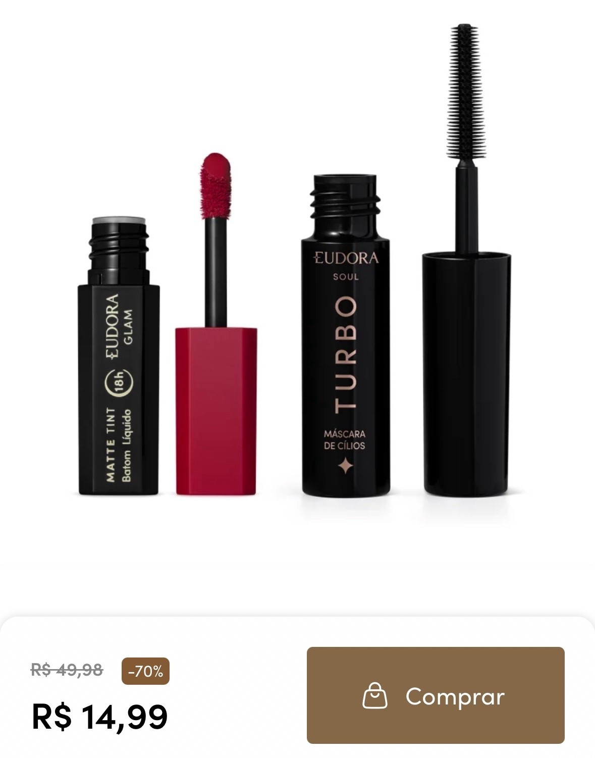 CORREEE KIT EUDORA R$14,99

Combo Mini: Máscara de Cílios Soul 5g + Batom Glam Matte 1g
R$14,99
🔗 bit.ly/4pDyYyn

Por tempo limitado

#LTKguiadepresente #LTKbrasil #LTKautumn