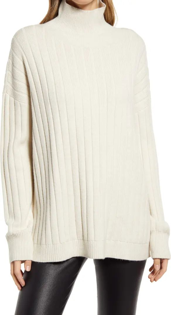 Nordstrom Women's Mock Neck Cable Tunic Sweater | Nordstrom | Nordstrom