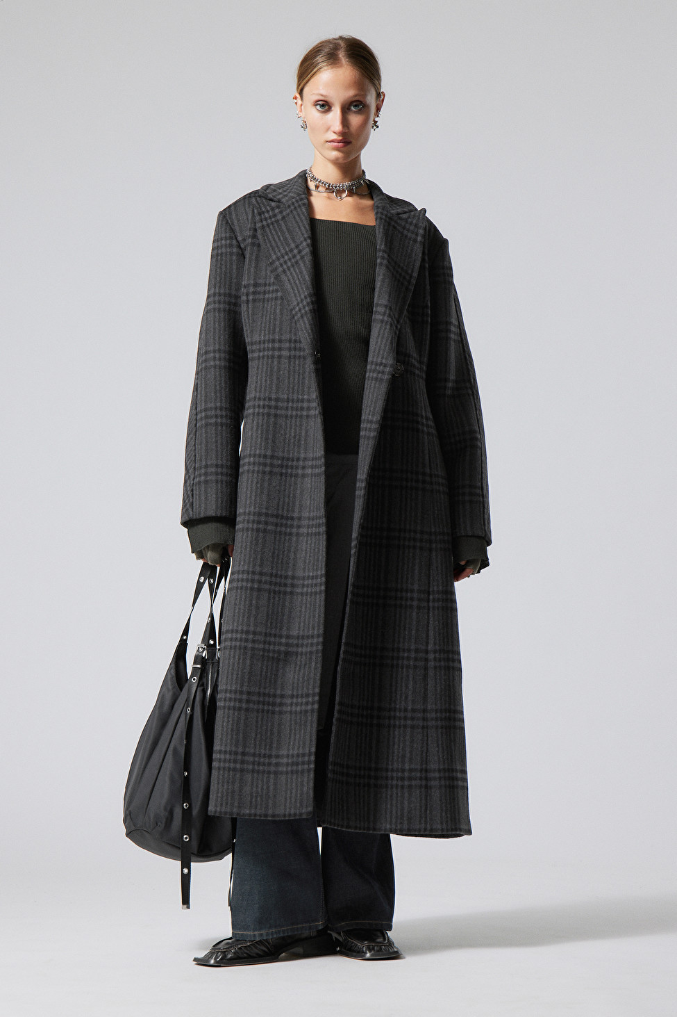 Delia Waisted Wool Blend Coat | Weekday