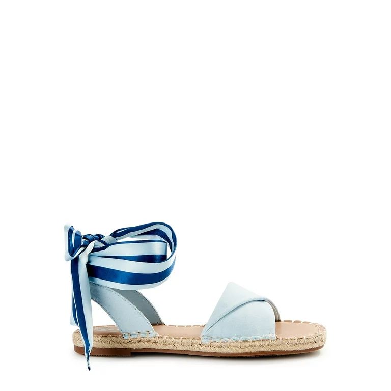 Scoop Women's Espadrille Sandals with Ribbon Ankle Tie | Walmart (US)