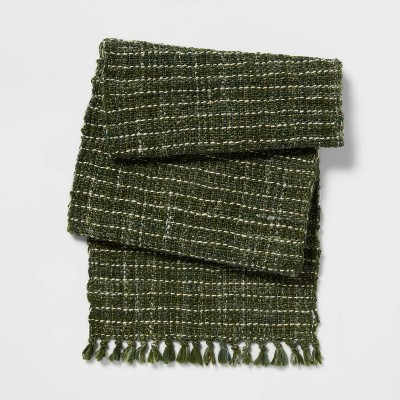 72" x 14" Textured Metallic Table Runner Green - Threshold™ | Target