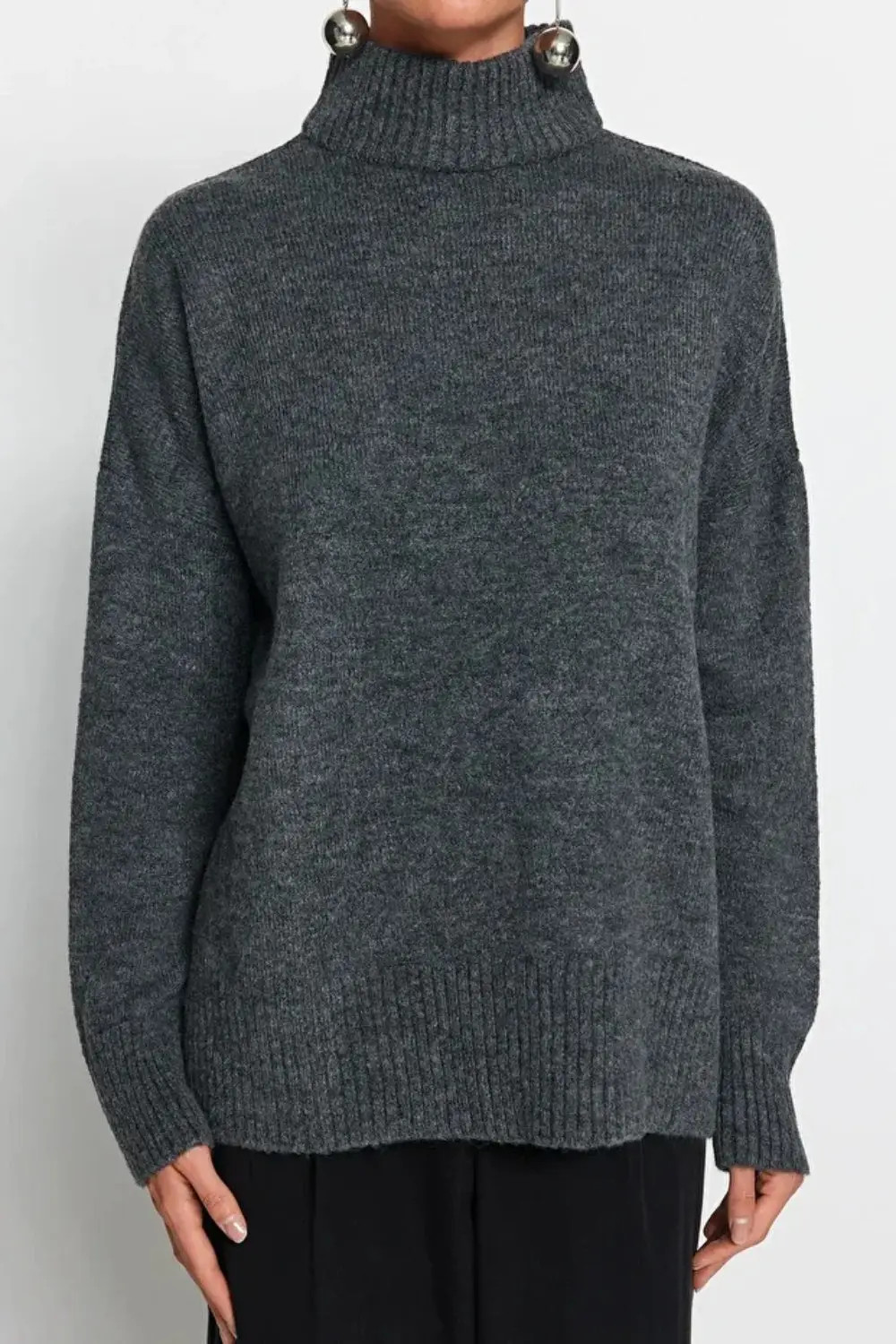 Jumpers & Cardigans | Oversized High Neck Knit Sweater | HOXTON GAL | Debenhams UK