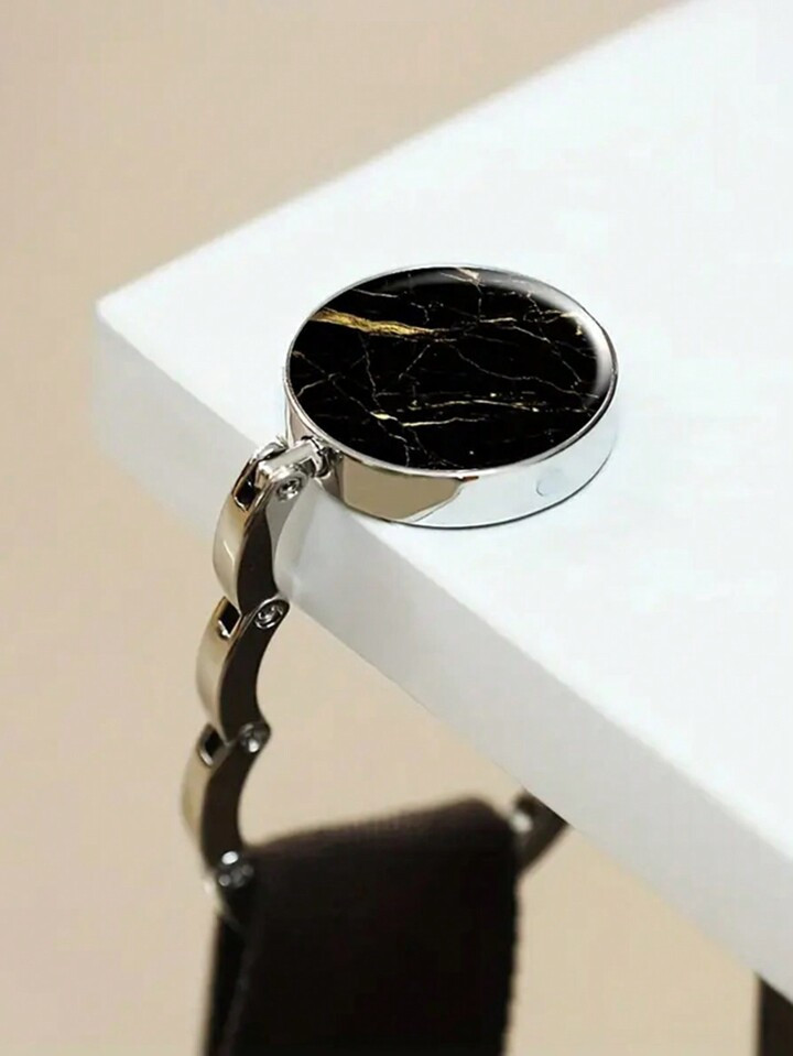 1pc Foldable Purse Hook Hanger With Solid Marble Pattern, For Hanging Bags And Backpacks | SHEIN