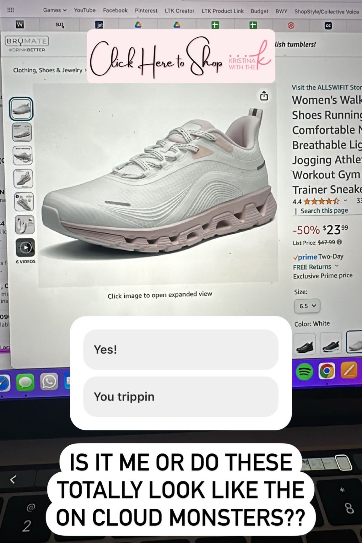 Cloud monster Amazon dupes! Comes in pink/white or black  

#LTKGiftGuide #LTKFitness #LTKShoeCrush