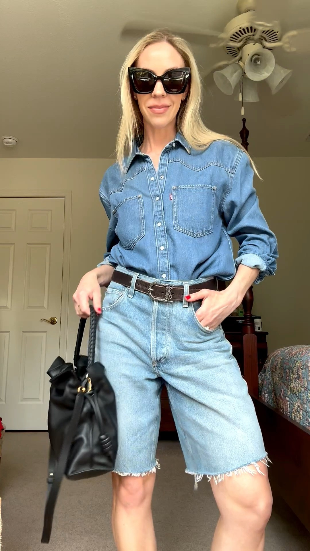 All denim transitional outfit, denim on denim, summer to fall, western denim shirt

#LTKSeasonal #LTKSaleAlert #LTKOver40