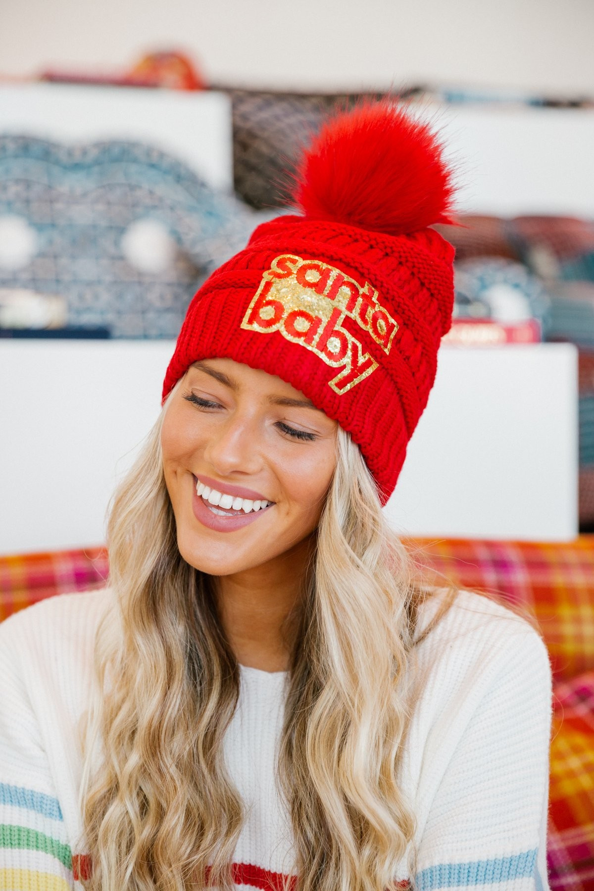SANTA BABY RED BEANIE | Judith March