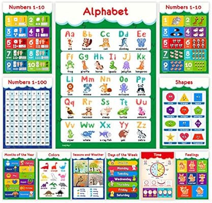 11 Educational Posters for Toddlers and Kids - Perfect for Children Preschool & Kindergarten Clas... | Amazon (US)