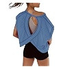 Kumufenc Women Short Sleeve Workout Shirts Open Back Tops Casual Yoga Y2k Athletic Gym Slouchy Cr... | Amazon (US)