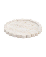12in Fluted Travertine Tray | TJ Maxx
