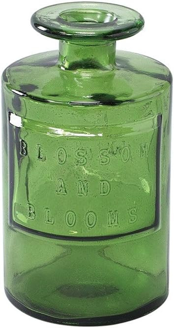 Time Concept Valencia 100% Recycled Glass Jar - Siete, Green - Handcrafted Flower Vase, Home Cent... | Amazon (US)