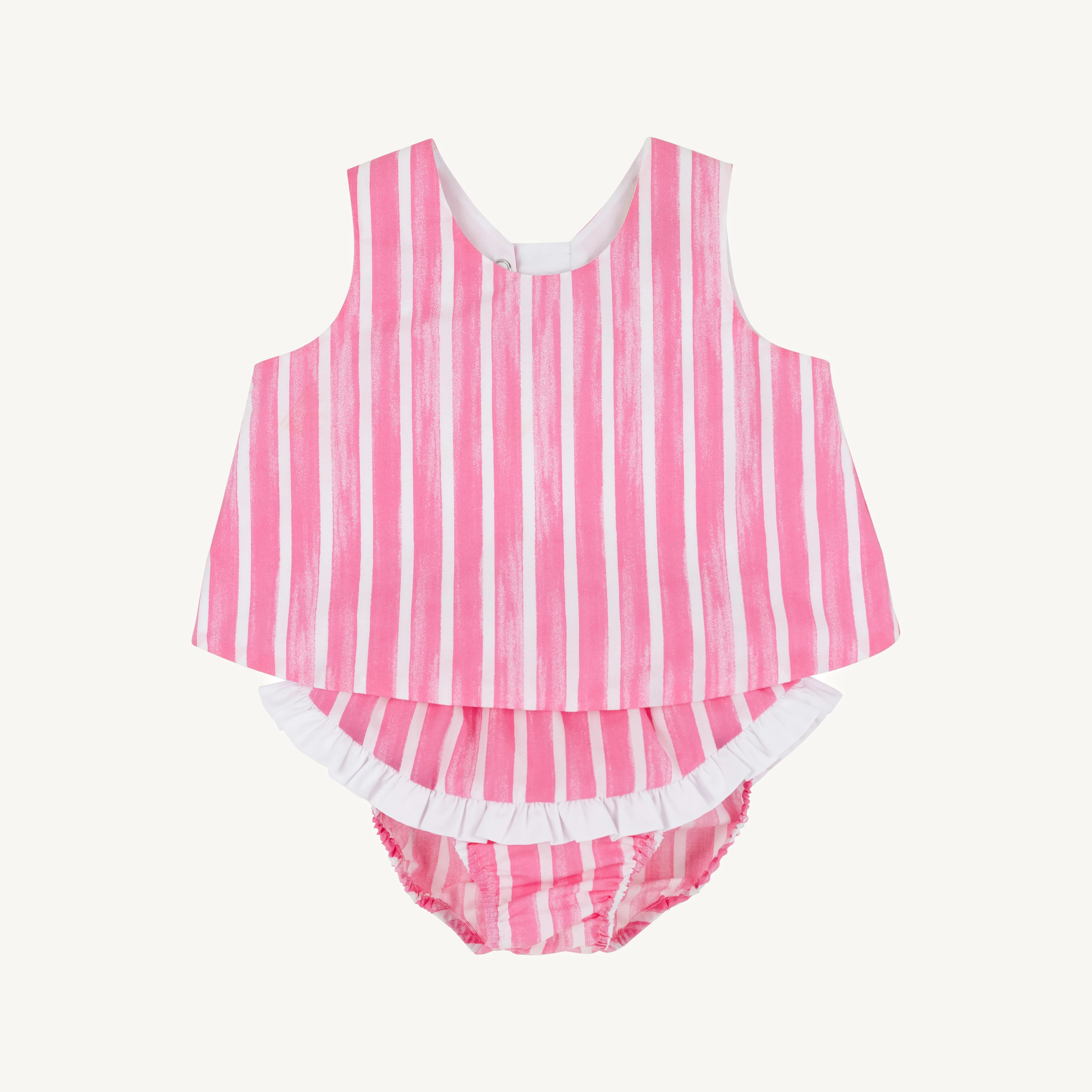 Mary Todd Tab Set Girls Outfit - Sea Wall Stripe Winter Park Pink | The Beaufort Bonnet Company