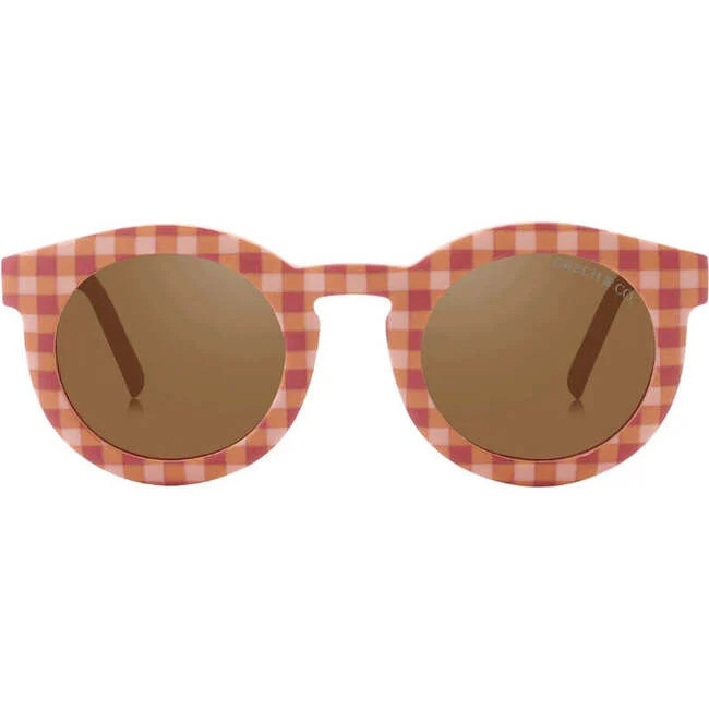 Adult Classic Sustainable Polarized Sunglasses, Sunset Gingham | Maisonette