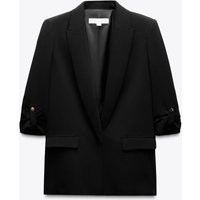 Zara - Blazer With Rolled-Up Sleeves - Women - Black - Women | Zara US