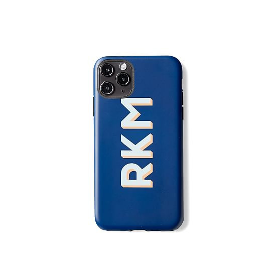 Personalized Phone Case, iPhone 11 Pro Max Tough, Navy | Mark and Graham