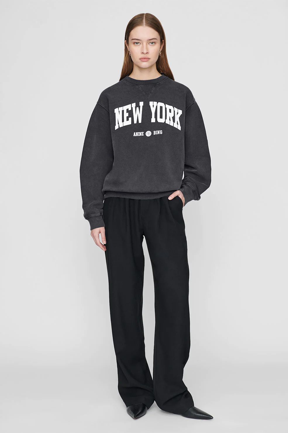Ramona Sweatshirt University New York - Washed Black | Anine Bing