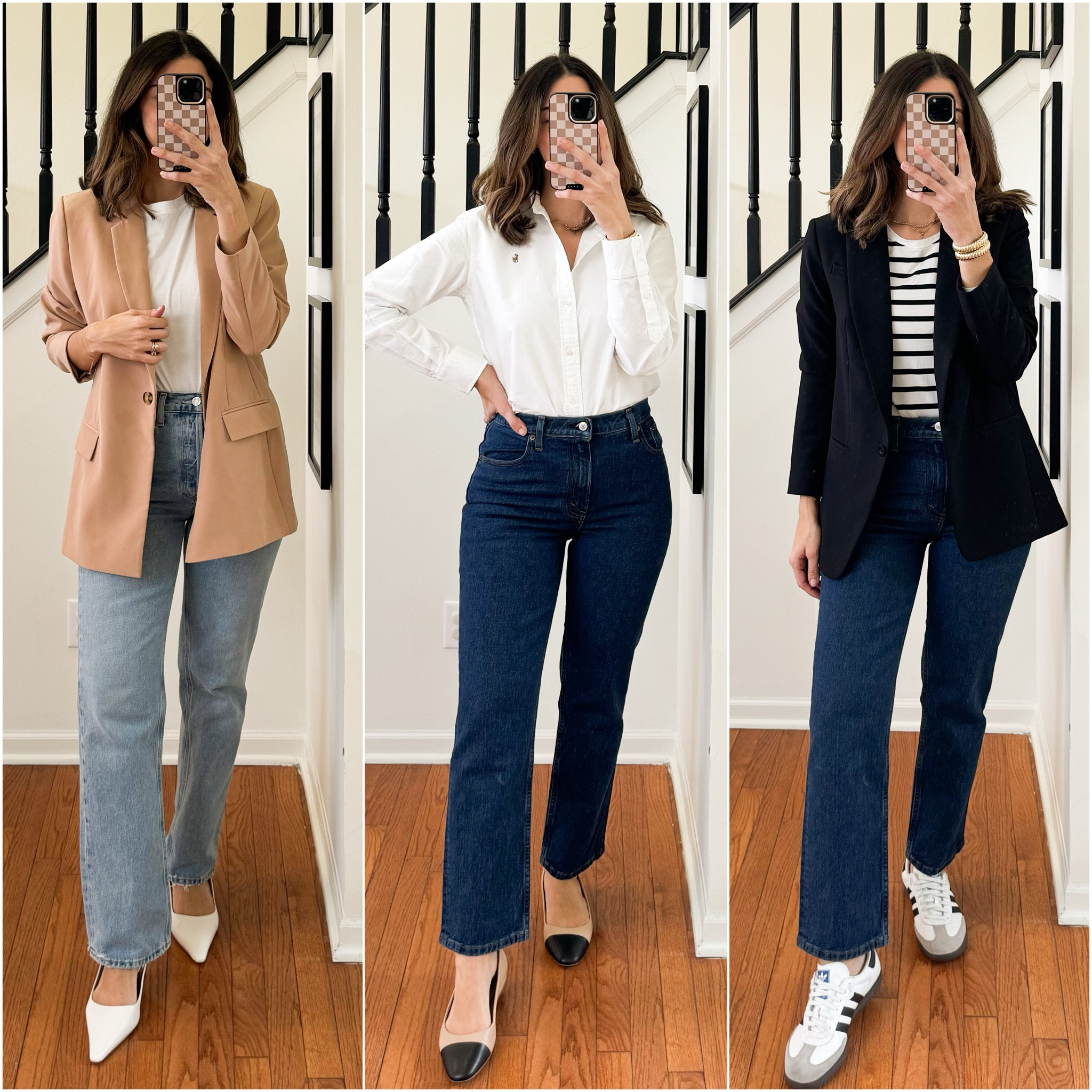 Elegant timeless classic outfit wearing basics!
Wearing size Small on the blazer
Size 4 on the white Oxford shirt
M on the tee
Lana jeans wearing size 27
Abercrombie jeans wearing size 27 short length (I’m 5’6)

#LTKSpringSale #LTKstyletip #LTKfindsunder100