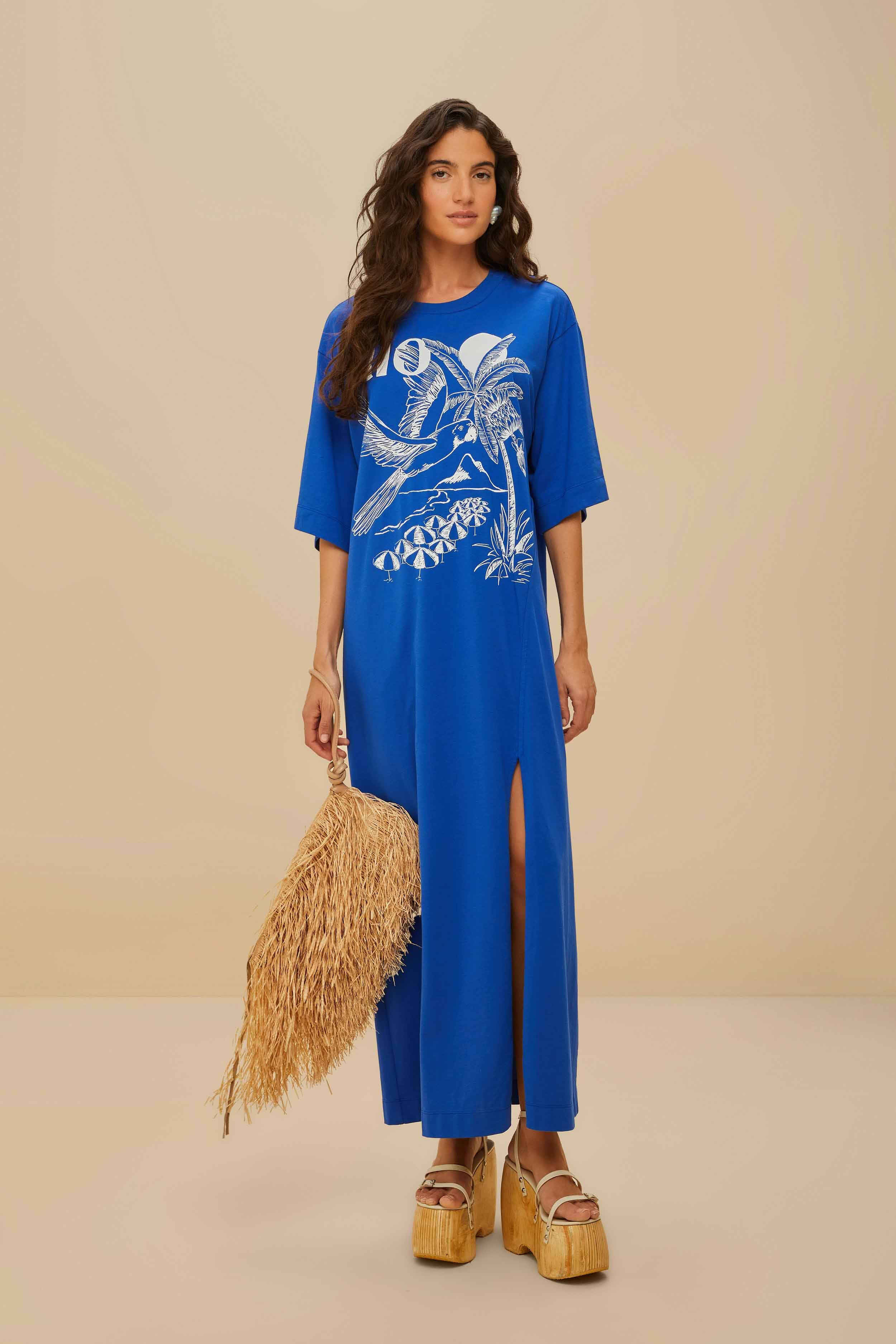 Blue Rio Organic Cotton Maxi Dress, BLUE / L | FarmRio (US)