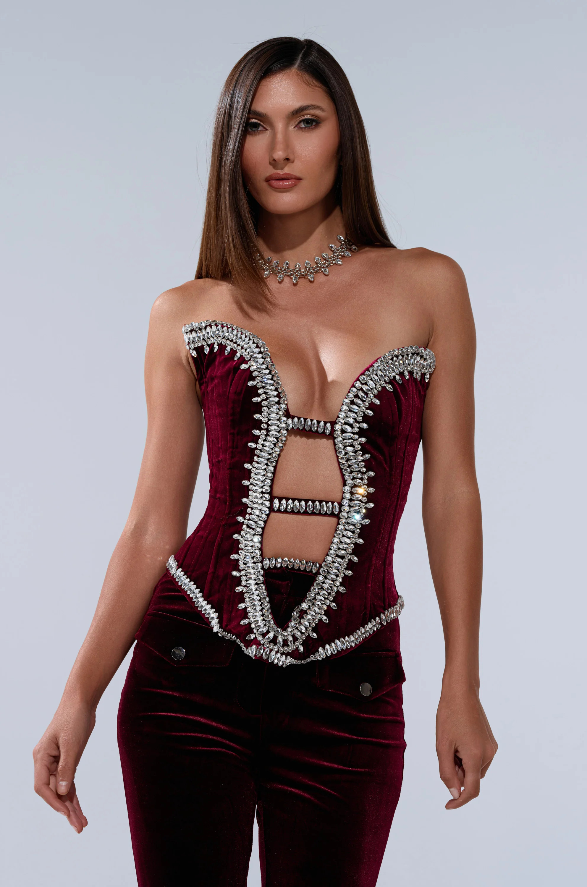 LUXE LIFE CORSET IN BURGUNDY | AKIRA
