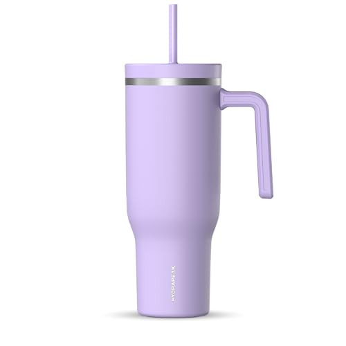 Hydrapeak Voyager 40 Oz Stainless Steel Tumbler with Handle, Insulated Water Bottle With Straw & Lid, Cupholder Friendly Reusable Travel Mug (Lavender) | Amazon (US)