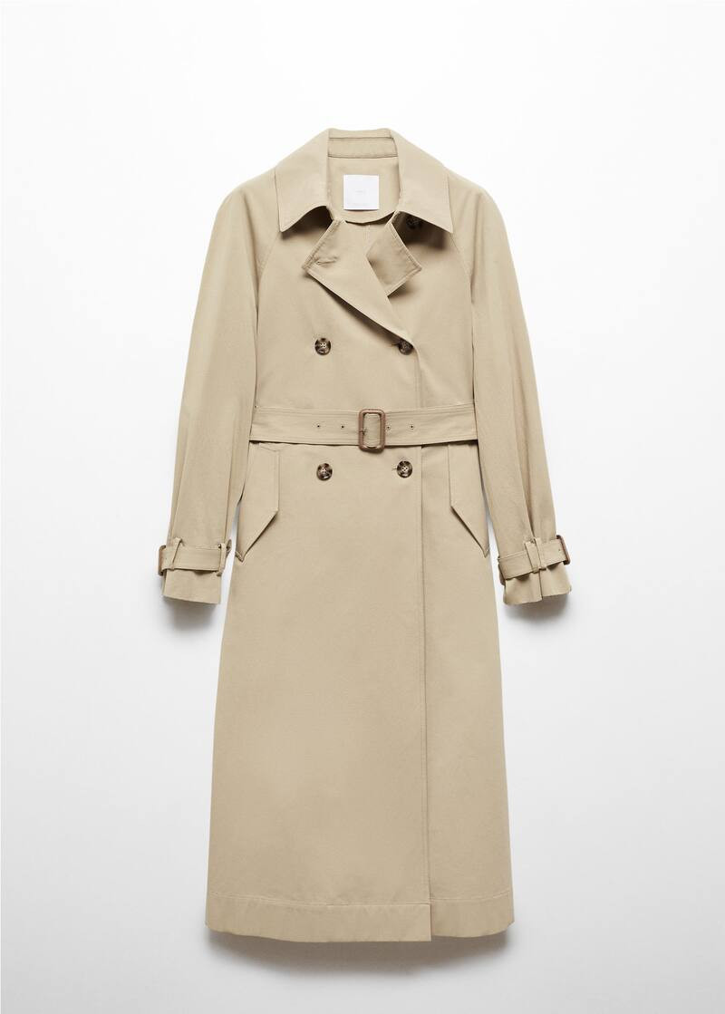 Double-breasted cotton trench coat -  Women | Mango United Kingdom | MANGO (UK)