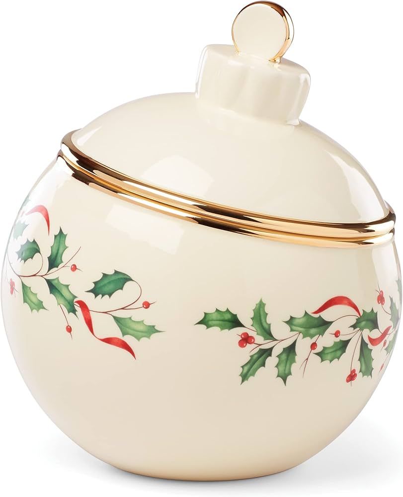 Lenox Holiday Ornament Cookie Jar, 4.20 LB, Red & Green | Amazon (US)