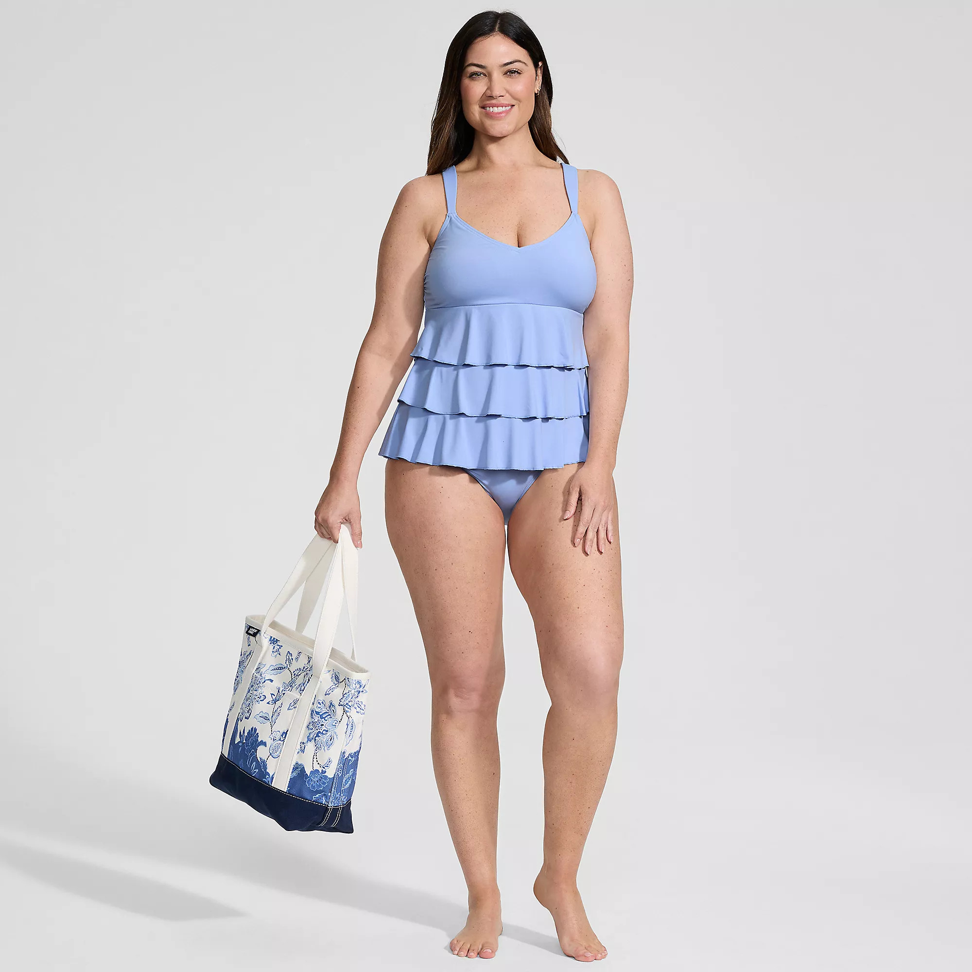Women's Plus Size Ruffle Fauxkini One Piece Swimsuit | Lands' End (US)