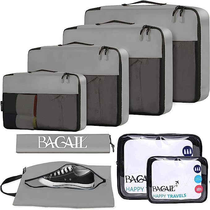 BAGAIL 6 Set / 8 Set Packing Cubes Luggage Packing Organizers for Travel Accessories | Amazon (US)