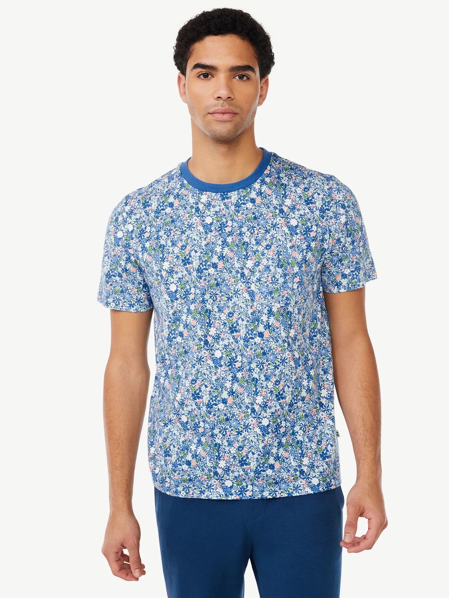 Free Assembly Men's Allover Printed Tee with Short Sleeves | Walmart (US)