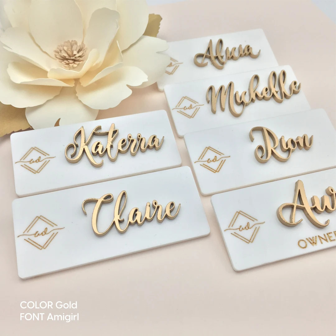 WHITE Backing W/magnet Raised Lettering Name Badge - Etsy | Etsy (US)