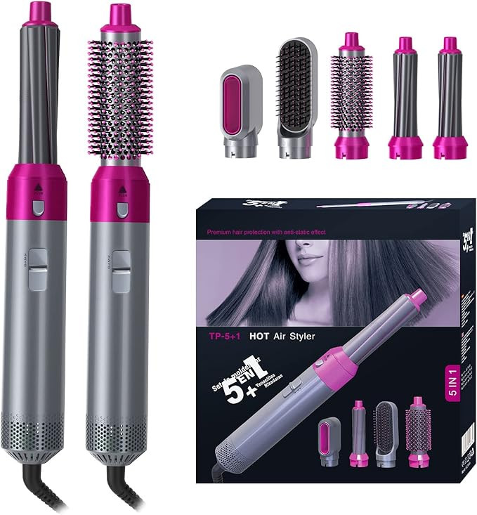 New Airwrap styler 5 In 1 Electric Hair Dryer Brush Negative Ions Blow Dryer Comb Hairdryer Hair ... | Amazon (US)