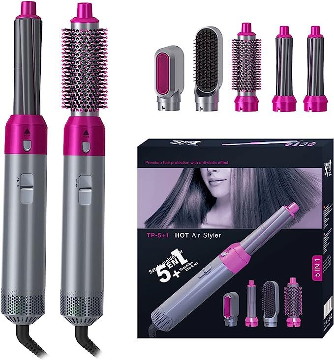 New Airwrap styler 5 In 1 Electric Hair Dryer Brush Negative Ions Blow Dryer Comb Hairdryer Hair ... | Amazon (US)